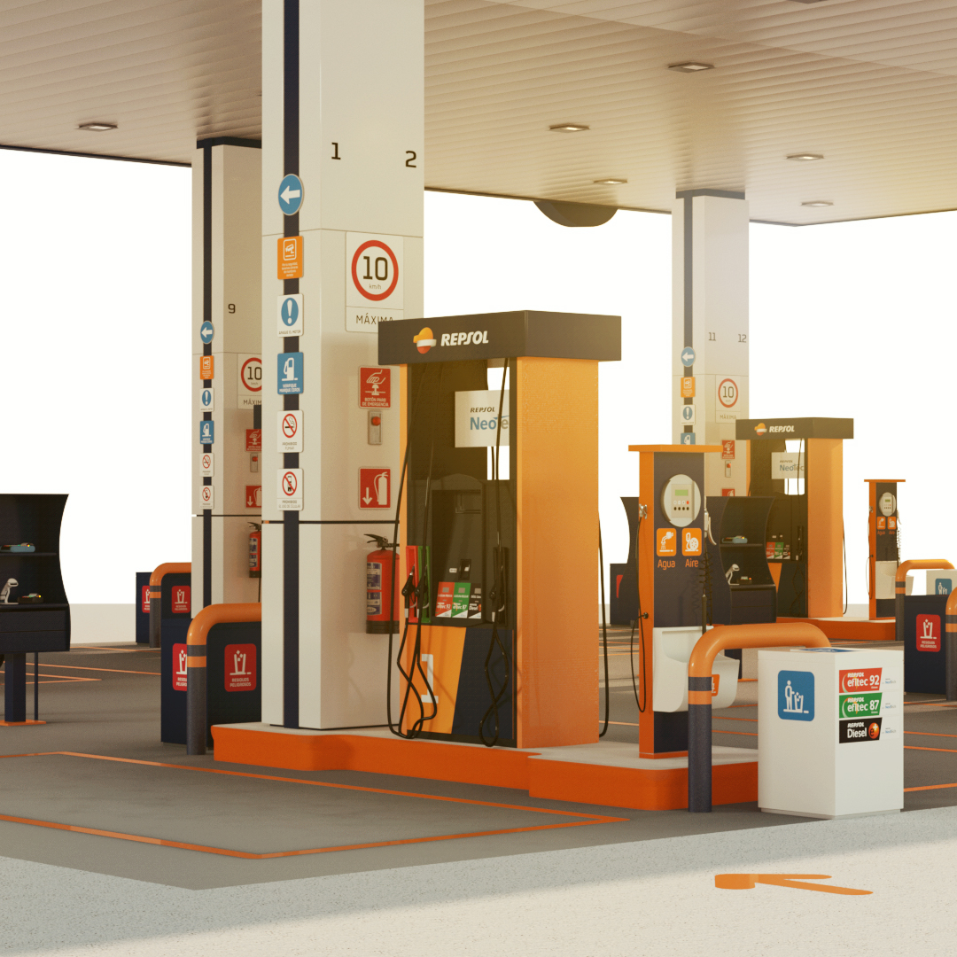 CGI Petrol Station Repsol Mexico CGI Image Repsol Mexico by Studio Capicúa