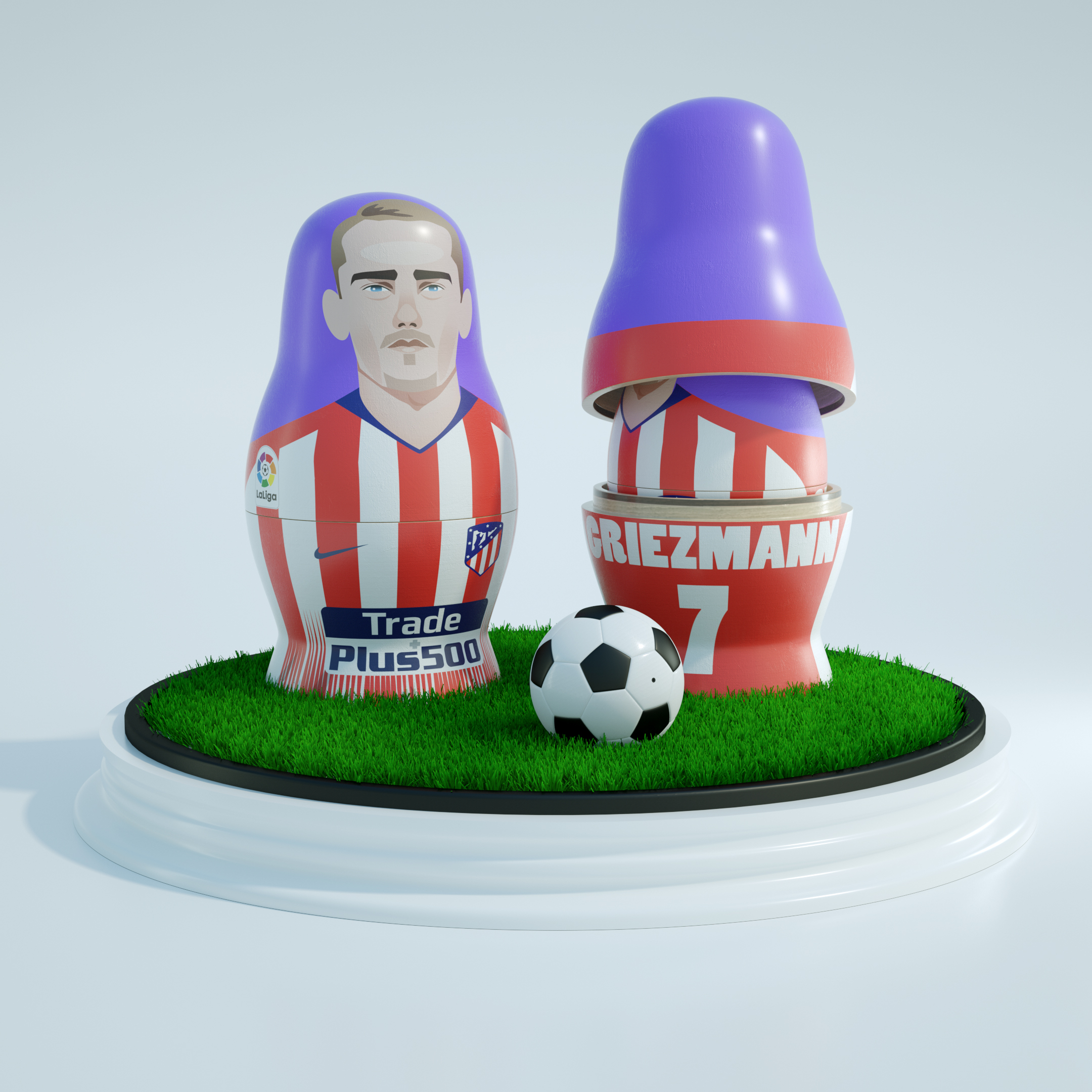 Matrioskas Doble La Liga Studio Capicua Griezmann Matriuskas CGI La Liga football players Graiezmann