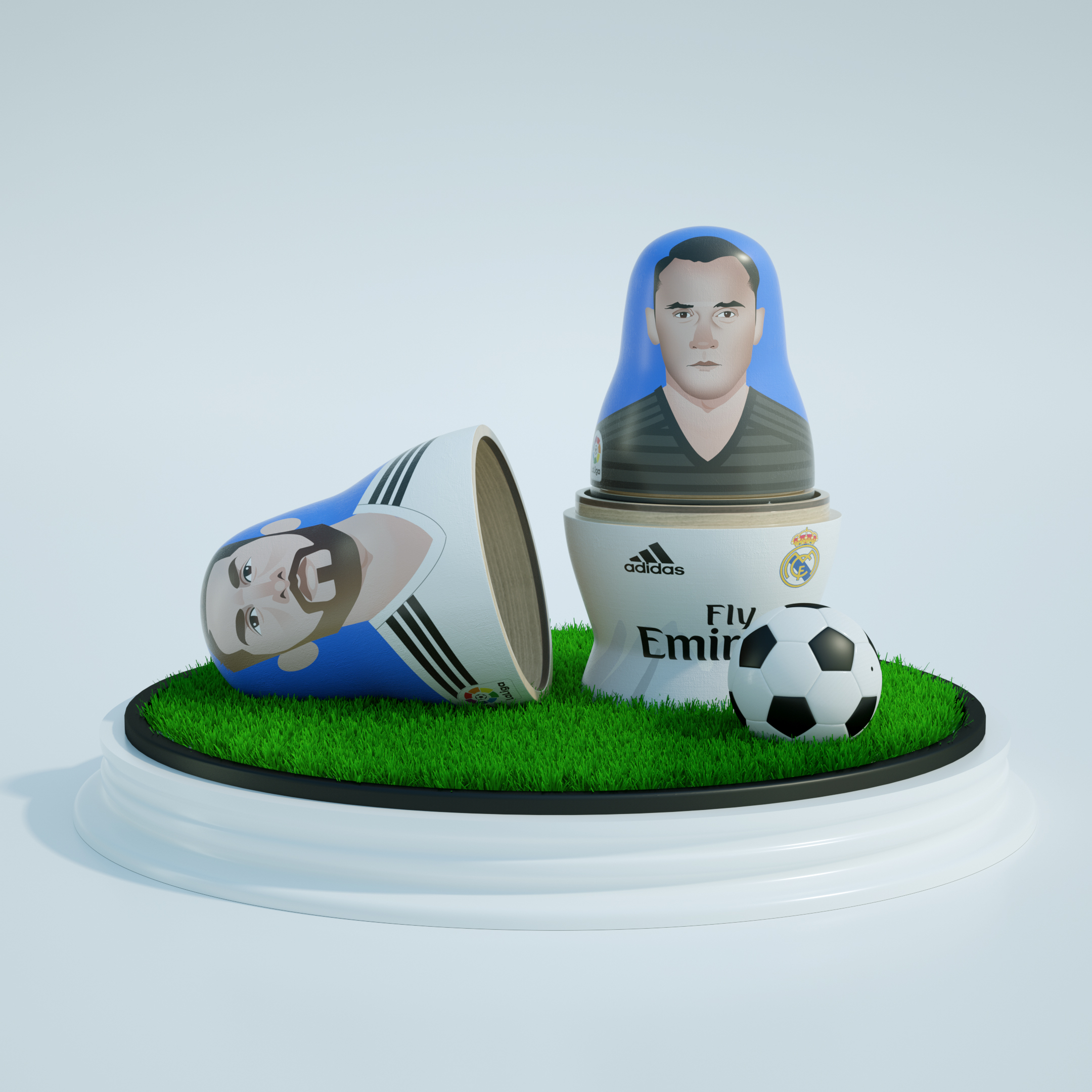 Matrioskas Doble La Liga Studio Capicua Keylor Ramos Matriuskas CGI La Liga football players