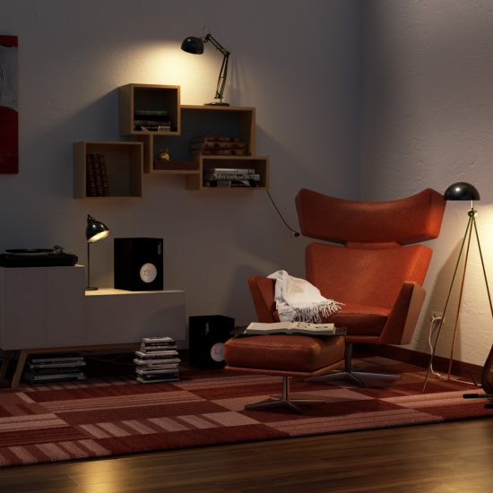 CGI Architecture living room thinking corner